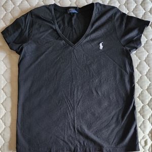 POLI Ralph Lauren, black, short sleeves, v-neck, M/L, EUC
